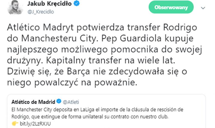 OFICJALNIE! RODRI za 70M euro ZMIENIA KLUB!